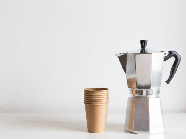 istock Coffee pot and take out cups 980672646
