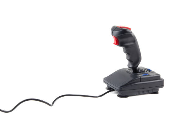 istock isolated in white black joystick with red buttons 980672742
