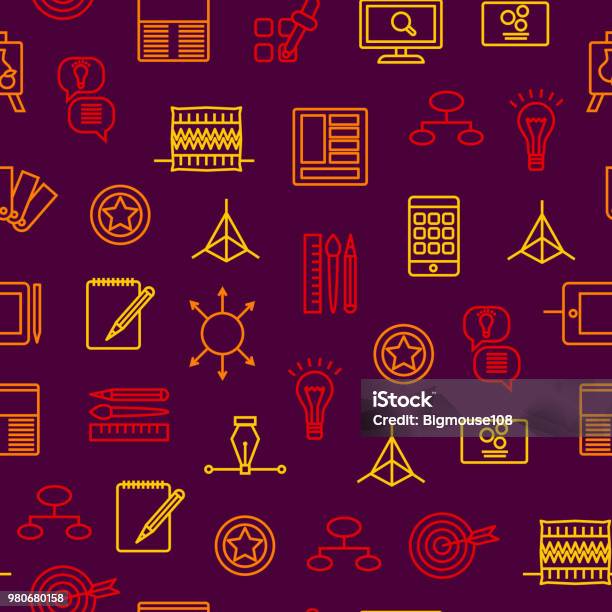Design Background Think Design Thinking Signs Seamless Pattern Background Vector Stock ...
