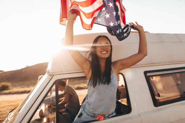 istock American flag on a road trip 980680504
