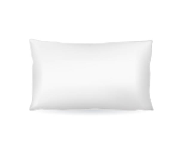 ilustraciones, imágenes clip art, dibujos animados e iconos de stock de realista detallada 3d plantilla en blanco blanca almohada mock para arriba. vector de - pillow