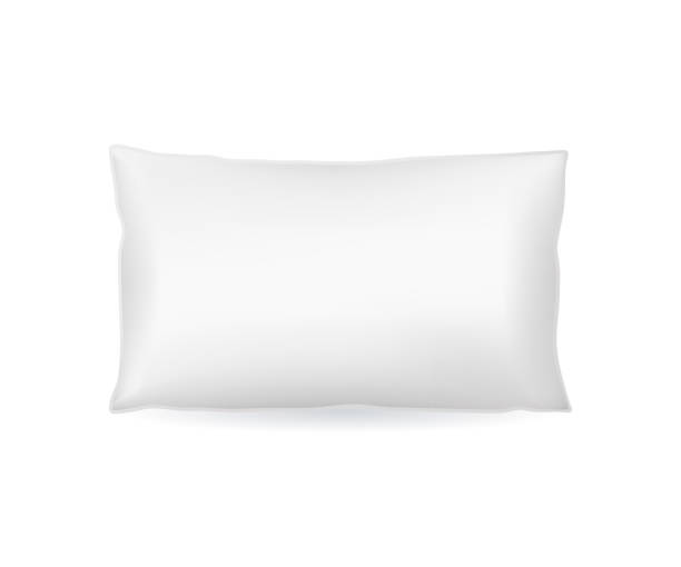illustrations, cliparts, dessins animés et icônes de réaliste détaillée 3d modèle vierge blanche oreiller mock up. vector - pillow