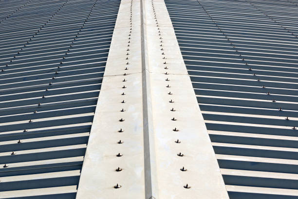 istock Patterned surface of the steel roof. 980702128