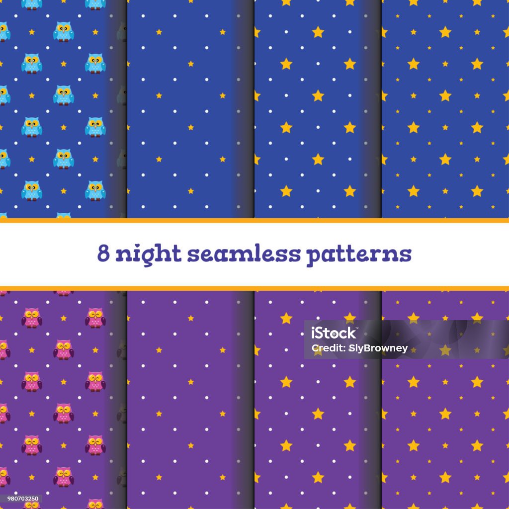 Vector Pattern Night Set Of Night Patterns Stock Illustration - Download Image Now - Animal ...