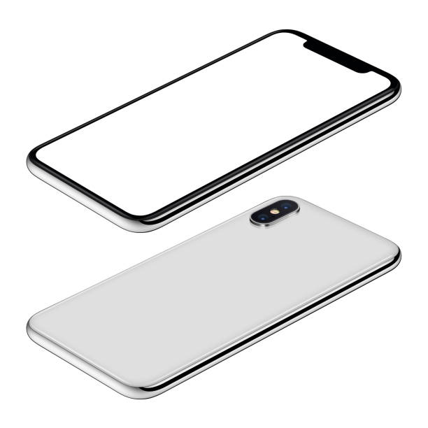 istock White smartphone mockup front and back sides isometric view CW rotated lies on surface 980705604