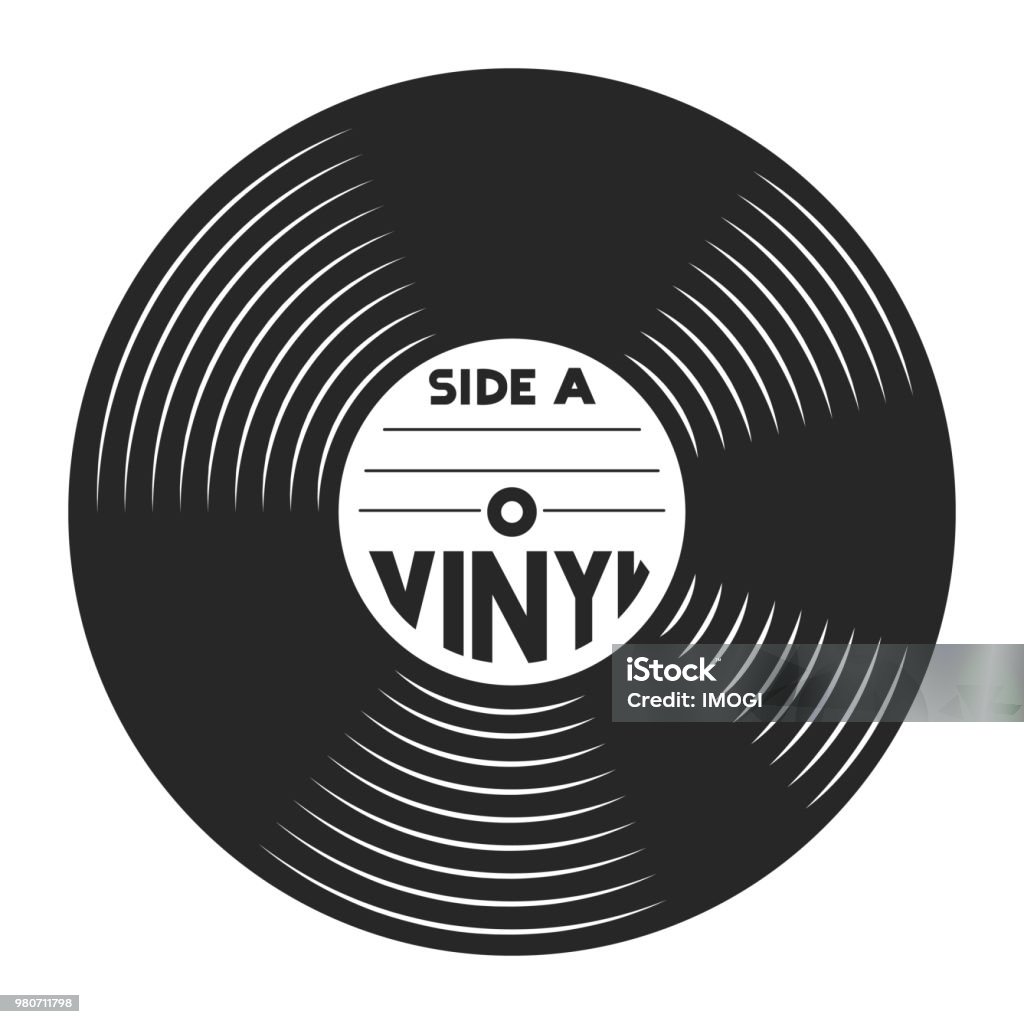 Retro Vinyl Record Konzept - Lizenzfrei Schallplatte Vektorgrafik