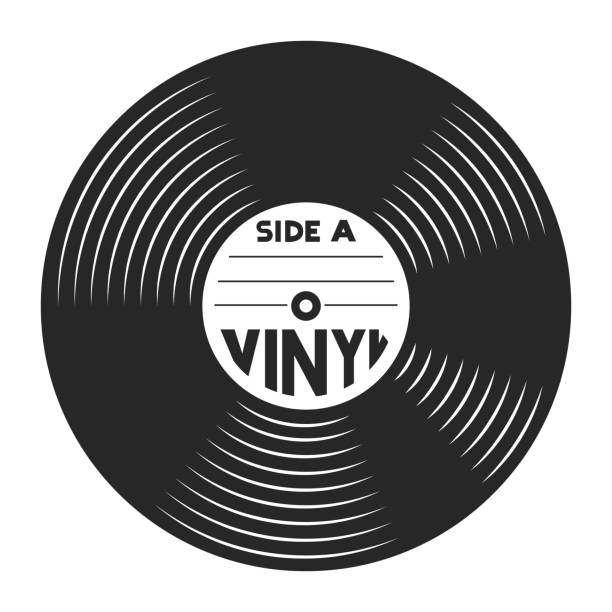 retro vinyl record konzept - schallplatte stock-grafiken, -clipart, -cartoons und -symbole