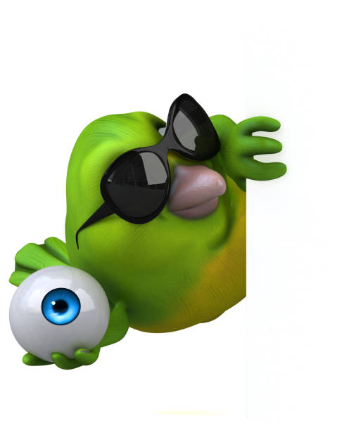 istock Fun green bird - 3D Illustration 980715066