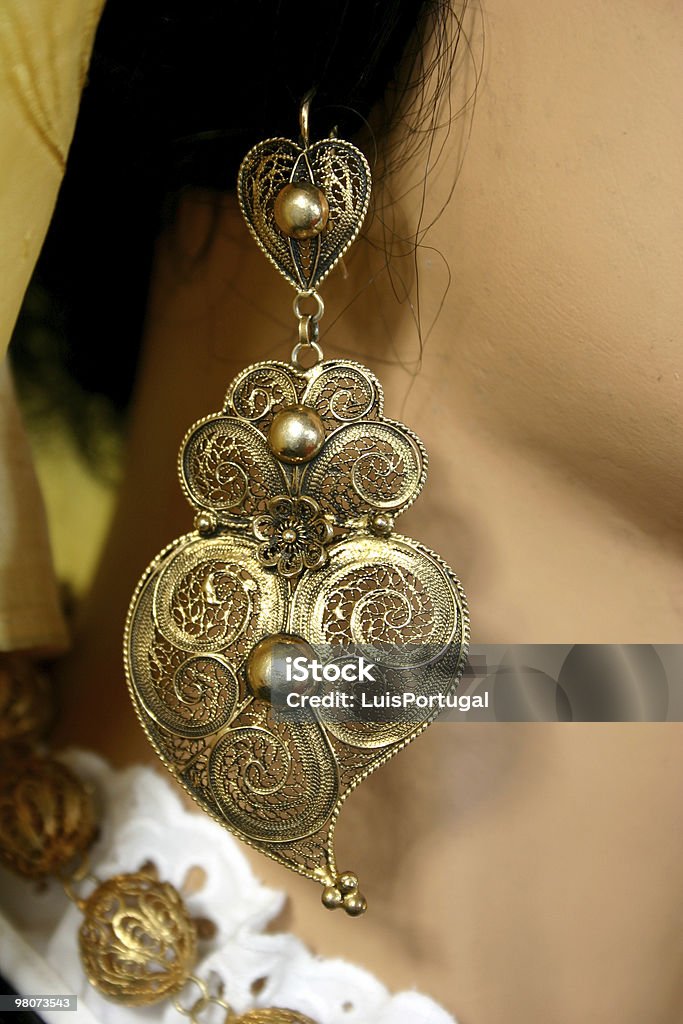 Heart in Gold Filigree  Antique Stock Photo