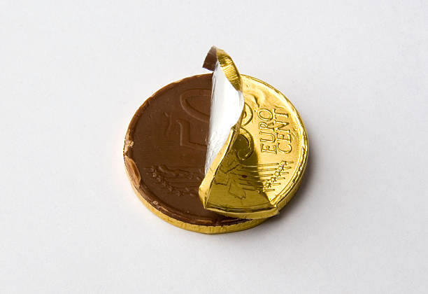 Chocolate Coins stock photo