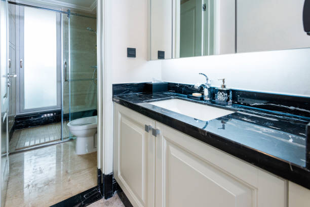 istock Sink and mirror in modern bathroom 980749526