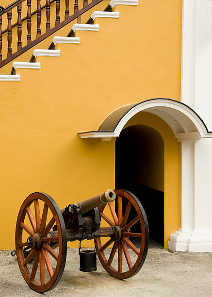 Italy,Naples,cannons of Castel dell 'Ovo, defending the city from enemies