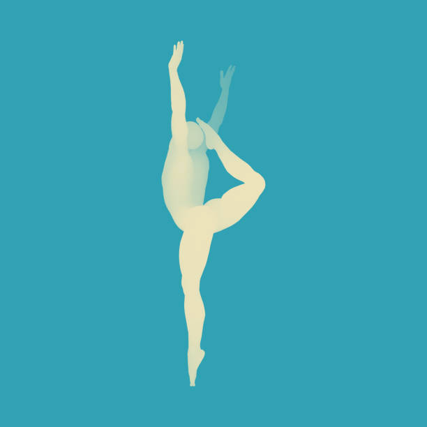 istock Silhouette of a Ballet Dancer. 3D Model of Man. Human Body. Sport Symbol. Design Element. Vector Illustration. 980753308