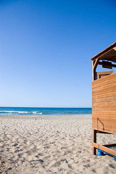 Cubículo para Mudar de Roupa na praia - fotografia de stock