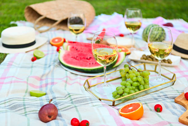 Outdoor picknick at sunny day.