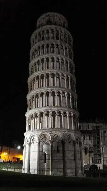 Photo of Pisa tower of Santa Maria Assunta cathedral by night