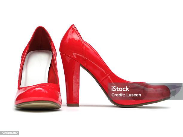 Brilliant Red Pumps Stock Photo - Download Image Now - Beauty, Color Image, Cut Out