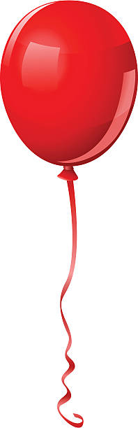 один красный шар векторные - birthday balloon bouquet clip art stock illustrations