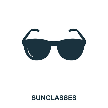 Sunglasses icon. Mobile app, printing, web site icon. Simple element sing. Monochrome Sunglasses icon illustration