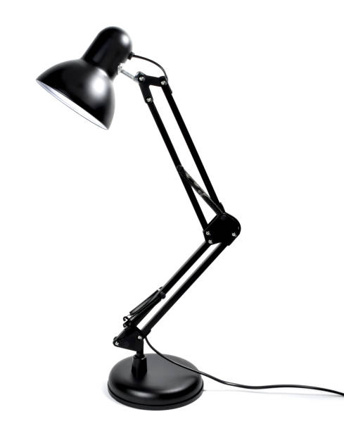istock Metal desktop lamp, black lamp, isolated 980805008