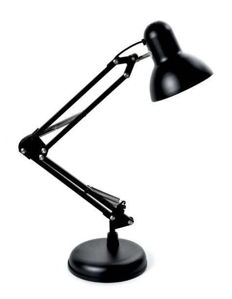istock Metal desktop lamp, black lamp, isolated 980805014