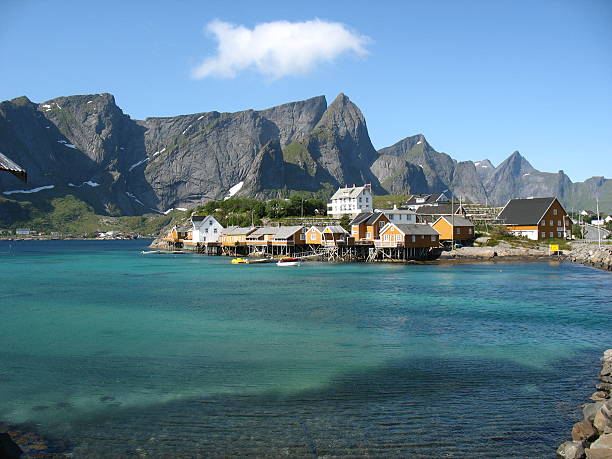 istock Yellow cabins in Lofoten 98080734