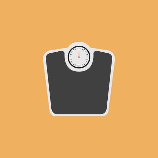 WEIGHT SCALES FLAT ICON WEIGHT SCALES FLAT ICON weight loss stock illustrations