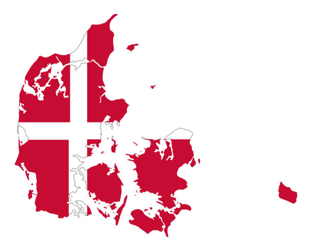 istock Flag of Denmark in country silhouette 980848840