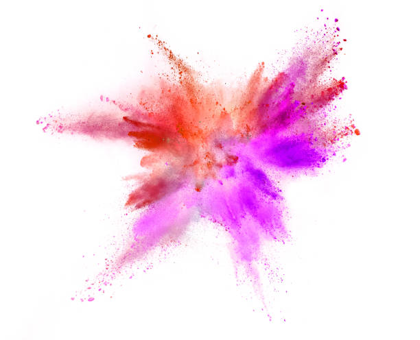 istock Explosion of coloured powder on white background 980851676