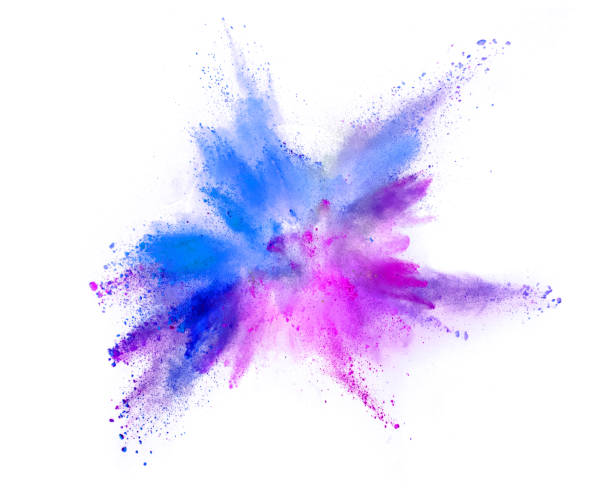 istock Explosion of coloured powder on white background 980851740