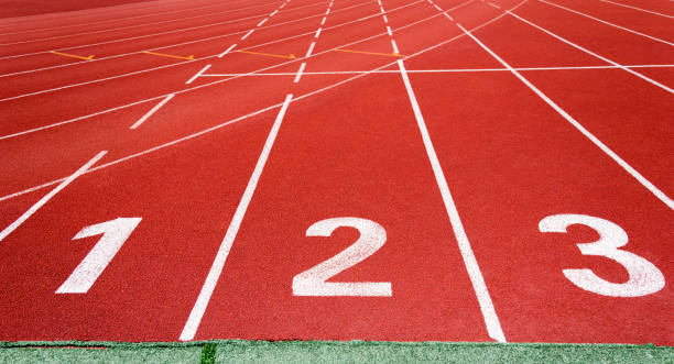 istock Start running track in sport field 980852110