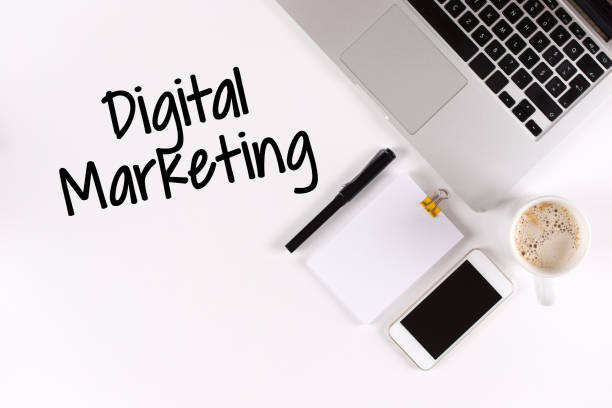 istock Digital Marketing text on the desk with copy space 980856312