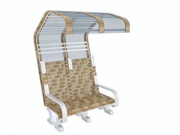 istock Park bench with a transparent roof. Isolated object on white background. 3D rendering 980870486