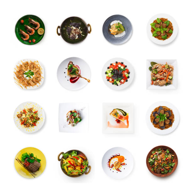 istock Collage of restaurant dishes isolated on white 980871108