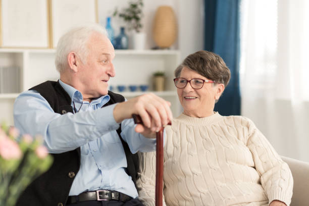 istock Pair of seniors talking 980888632