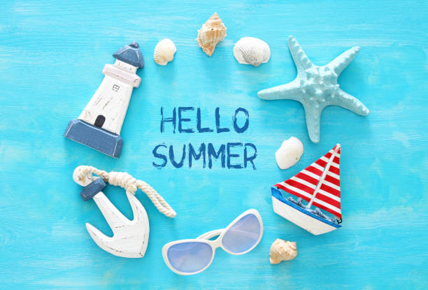 istock Tropical vacation and summer travel image with sea life style objects. Top view. 980889530