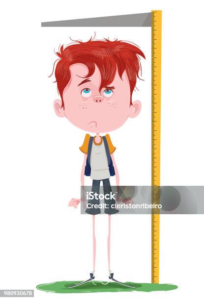 Boy Measuring The Height Stock Illustration - Download Image Now - Child, Growth, Measuring