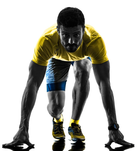 istock man runner running jogger jogging isolated silhouette white back 980947522