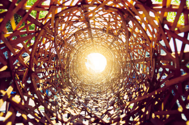 Look from the inside of bamboo basket