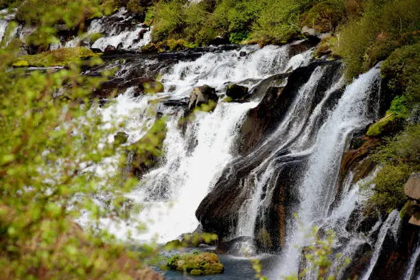 Hraunfossar waterfalls.