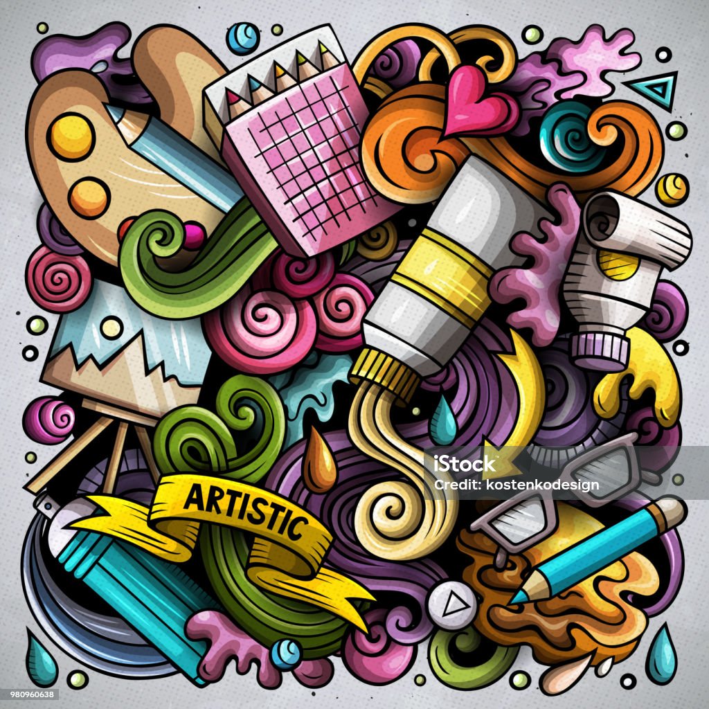Cartoon Designed Cartoon Vector Doodles Art And Design Illustration Stock Illustration ...