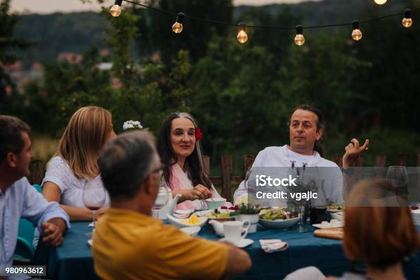 Al Fresco Dining Stock Photo - Download Image Now - 40-49 Years, 50-59 Years, Adult