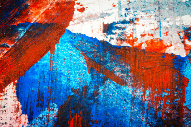 istock Abstract red and blue hand painted acrylic background 980992742