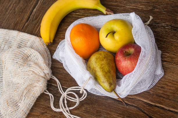 istock Reusable, environmentally friendly pretty produce shopping bags 980996544