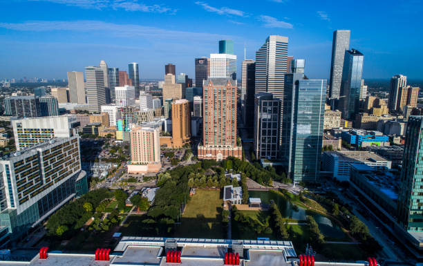 istock Modern city under perfect sunlight downtown Houston Texas Skyline Cityscape advanced technology cities 981003972