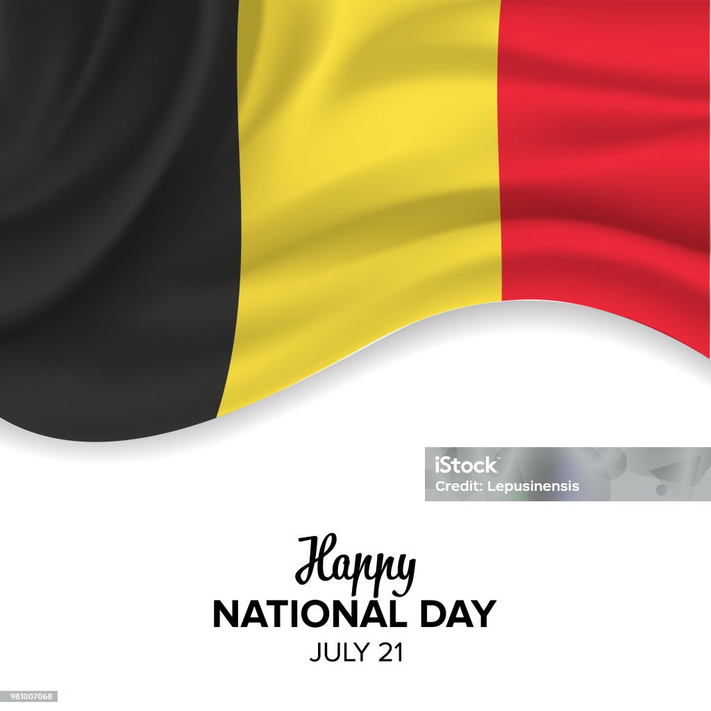 Festliche Vektor-Illustration der belgische Nationalfeiertag. Vektor-Design-Elemente des Nationalfeiertages, Urlaub grafische Symbole. - Lizenzfrei Belgien Vektorgrafik