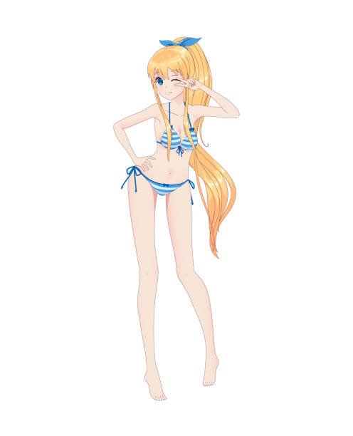 istock Beautiful anime manga girl in bikini 981010576