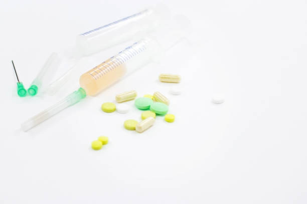istock Background for ads on medicine. Medicines on a white background. 981013176