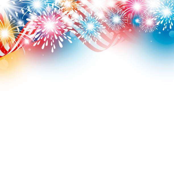 istock USA 4th july independence day design of american flag with fireworks on white background vector illustration 981028936