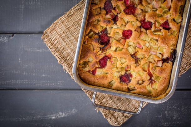 istock Rhubarb cake from the oven. 981051030